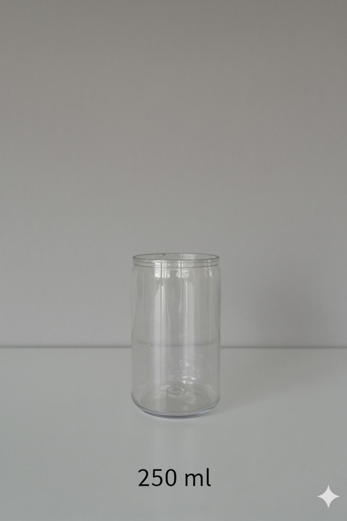 250ml Fully Transparent PET Cups (100% Recyclable)